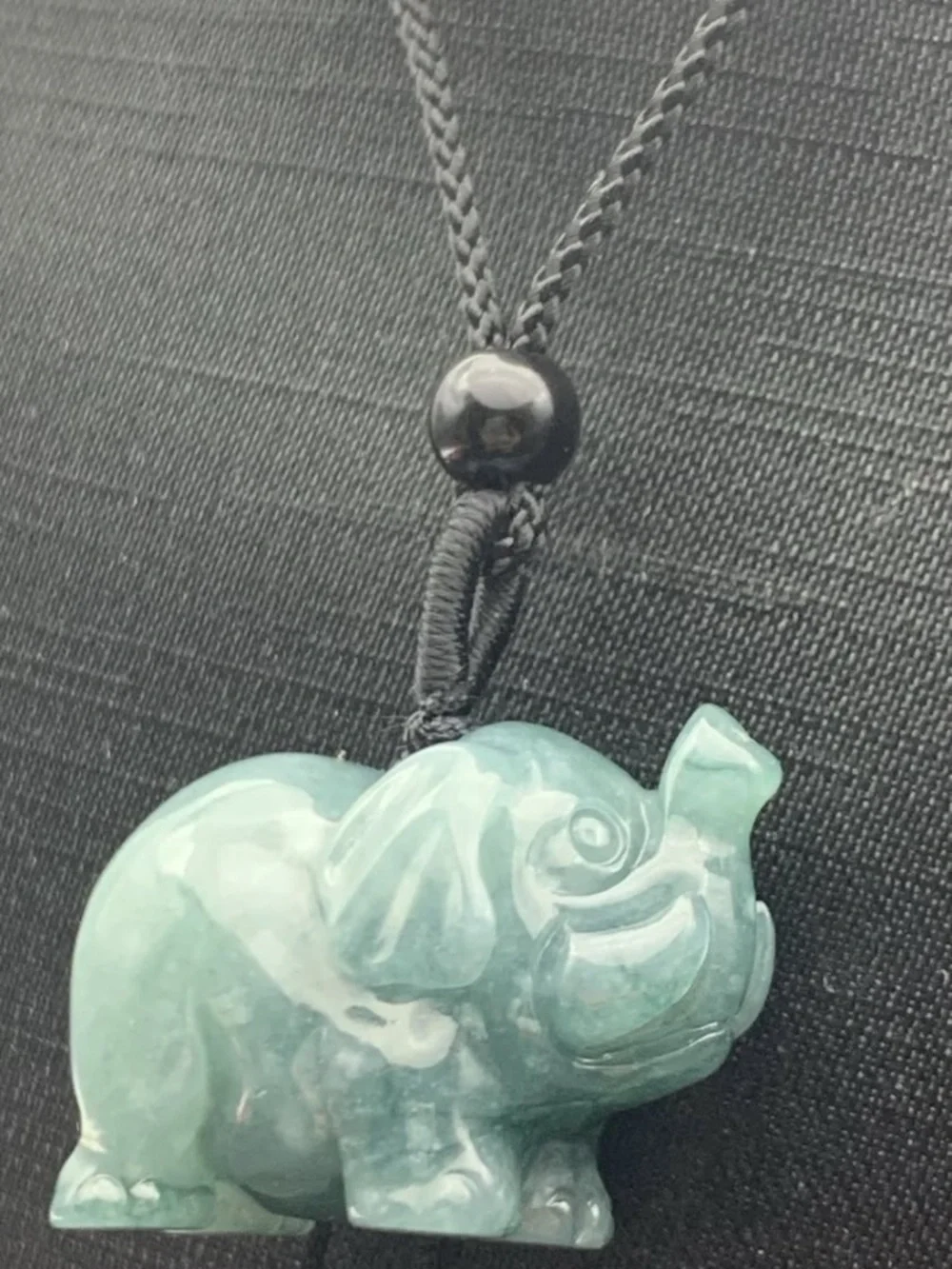 Certificate Jadeite Jade Grade A Luck Green Elephant chunk up pendant